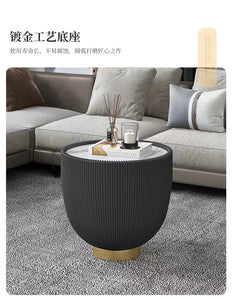 Modern Mid-Century Moroccan Marble-Top Coffee Table