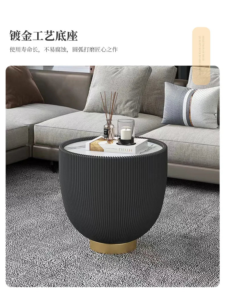 Modern Mid-Century Moroccan Marble-Top Coffee Table