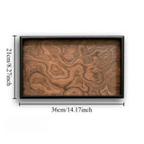 Solid Wood Decorative Serving Tray – Dark & Light Finish