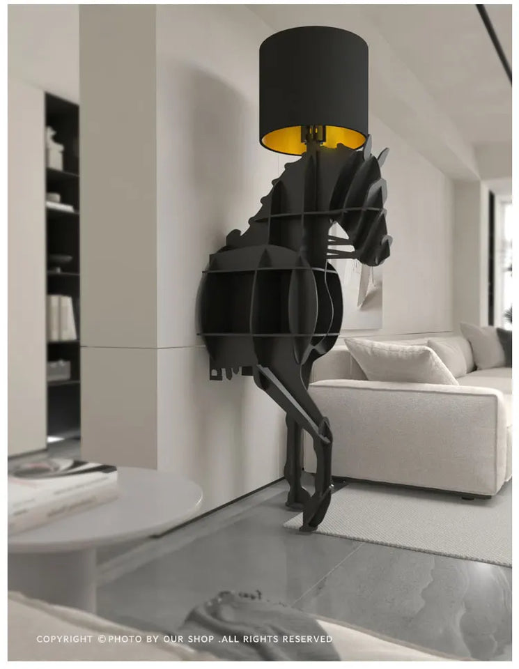 Luxury Horse Statue Wall-Mounted Display Shelf