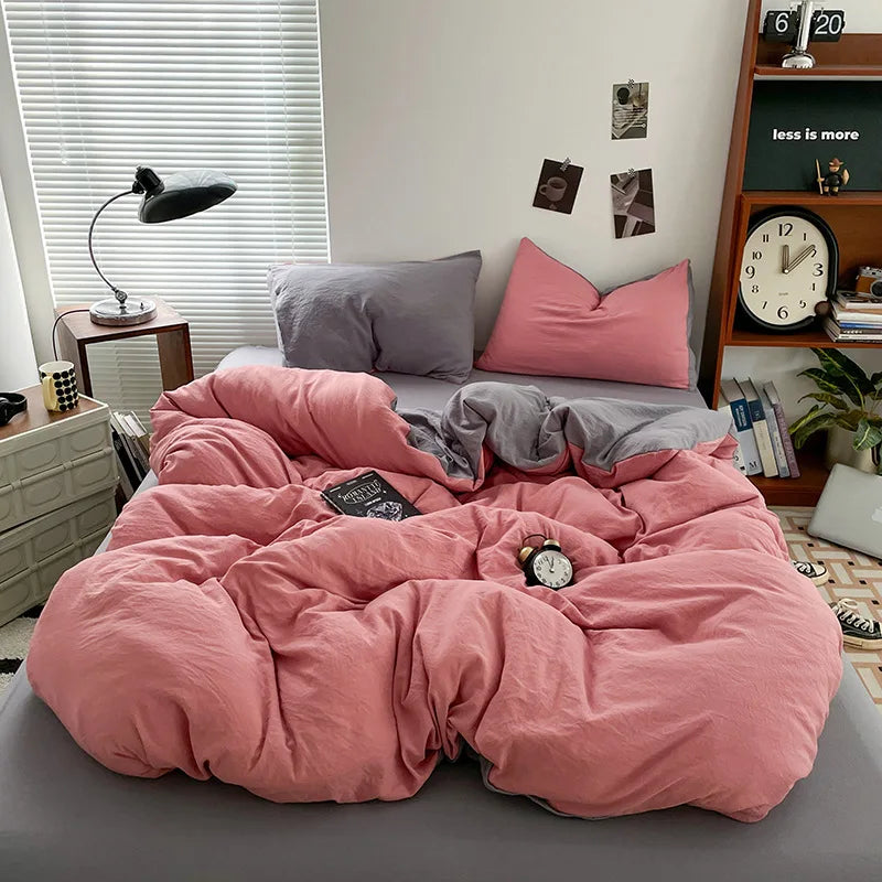 Luxury 100% Pure Linen-Cotton Twill Bed Sheet Set with Duvet Cover & Pillowcases – Soft, Durable, Breathable WHIMSICAL HOME OF CREATIONS