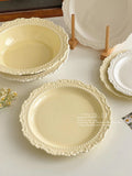 French Style Gentle Cream Ceramic Dessert Dishes