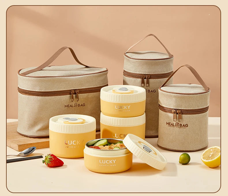 Portable Thermal 304 Stainless Steel Food Containers – Stackable & long term Insulated Microwave Safe
