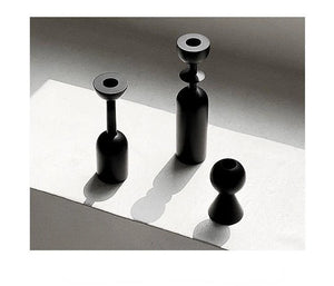 Geometric Black Wooden Candle Holder – Stylish & Highly Popular Room Accent