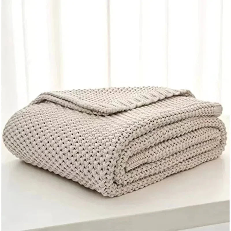Scandinavian Knit Weave Throw – Modern Classic Comfort