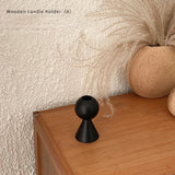 Geometric Black Wooden Candle Holder – Stylish & Highly Popular Room Accent