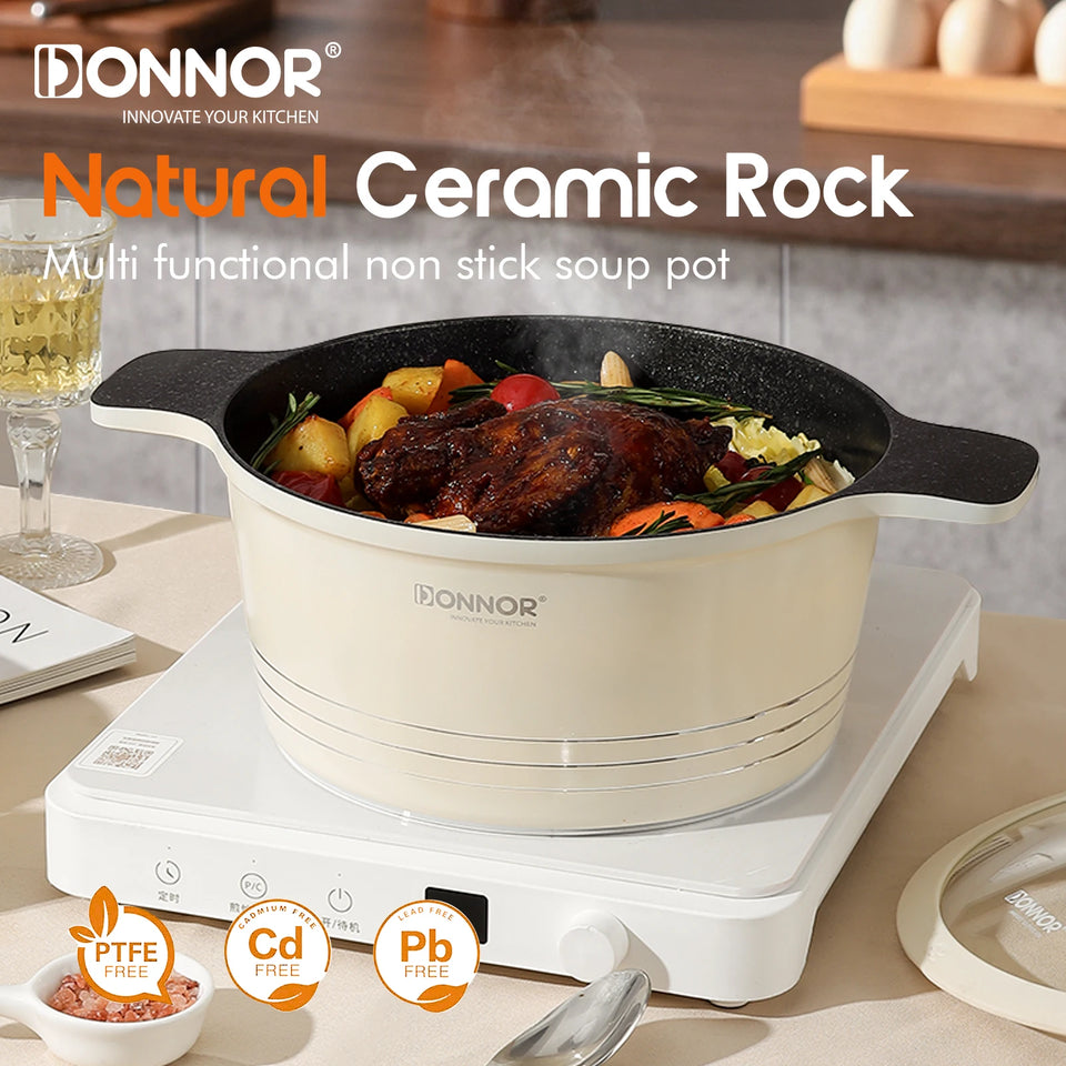 15-Piece Granite-Coated Ceramic Cookware Set – White, Purple, or Dark Grey PFAS, PFOA, and PTFE Free