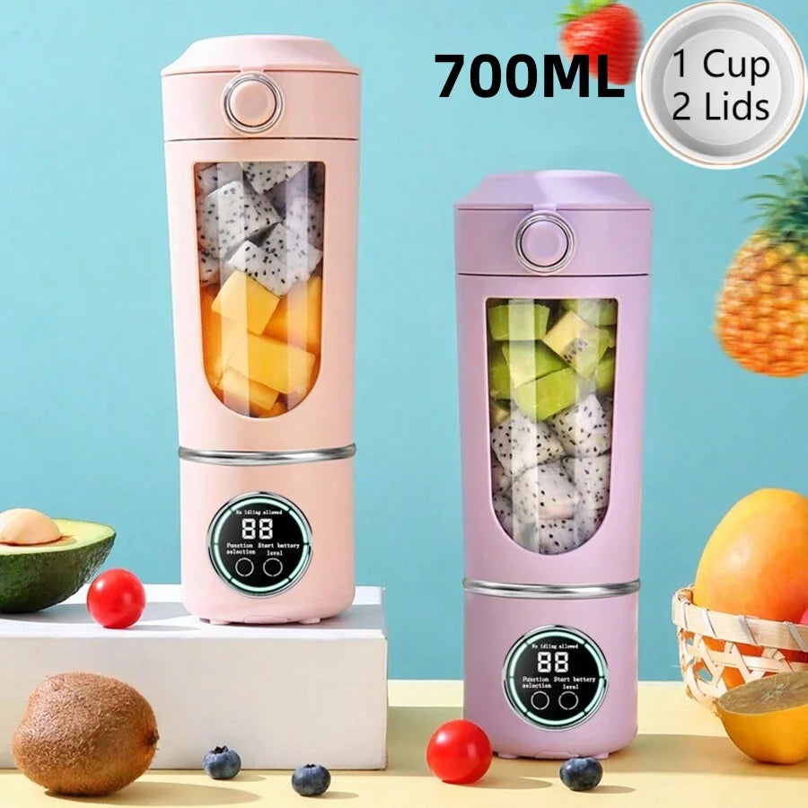 New Portable wireless Juice Maker Blender for Shakes Smoothies 700ML Multiple Colors 12-Blades Fast Mixing 2 In 1 Blender Bottle Juicer