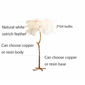 Modern Luxury Ostrich Feather Floor Lamp – Elegant Statement Piece