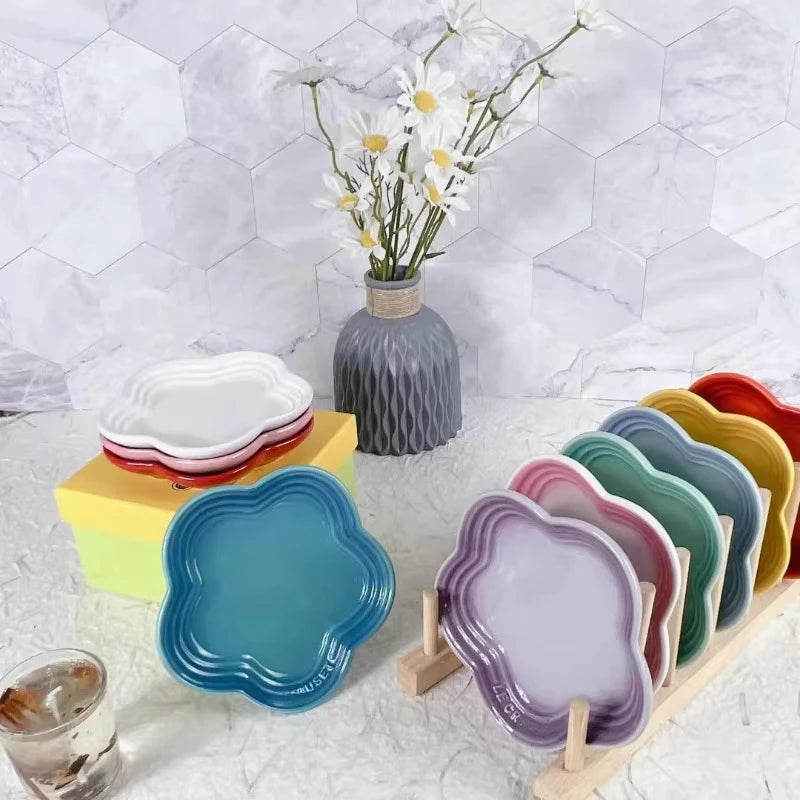High-Gloss, high-quality Ceramic Blossom Dish – 14 cm in assorted vibrant colours WHIMSICAL HOME OF CREATIONS