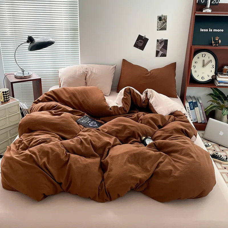 Luxury 100% Pure Linen-Cotton Twill Bed Sheet Set with Duvet Cover & Pillowcases – Soft, Durable, Breathable WHIMSICAL HOME OF CREATIONS