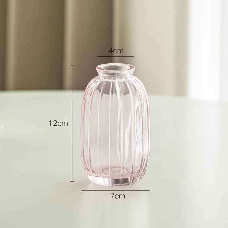 Modern Retro/ Vintage Mini Vases – Transparent & Colourful