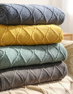 Bohemian/ Country Knitted Weave Blanket Throw –in various colors and sizes