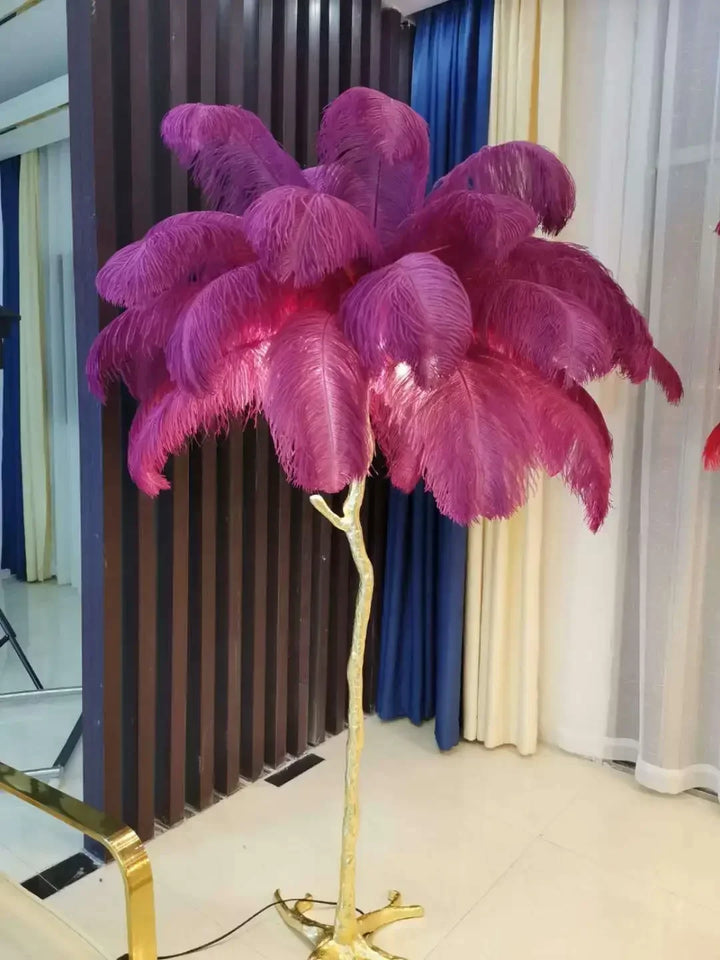 Modern Luxury Ostrich Feather Floor Lamp – Elegant Statement Piece