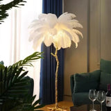 Modern Luxury Ostrich Feather Floor Lamp – Elegant Statement Piece