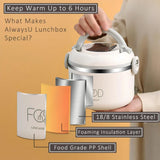 Large Capacity Thermal Insulated Lunch Box – Stackable Bento Container with Hidden Cutlery Microwave Safe