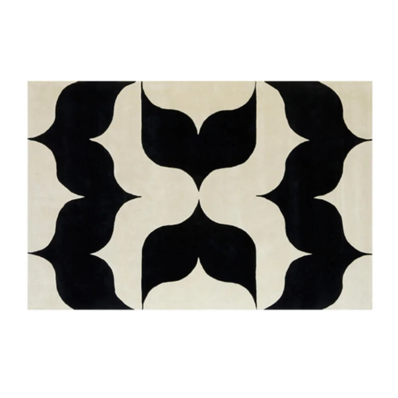 French Retro Art Deco Minimalist Plush Area Rug