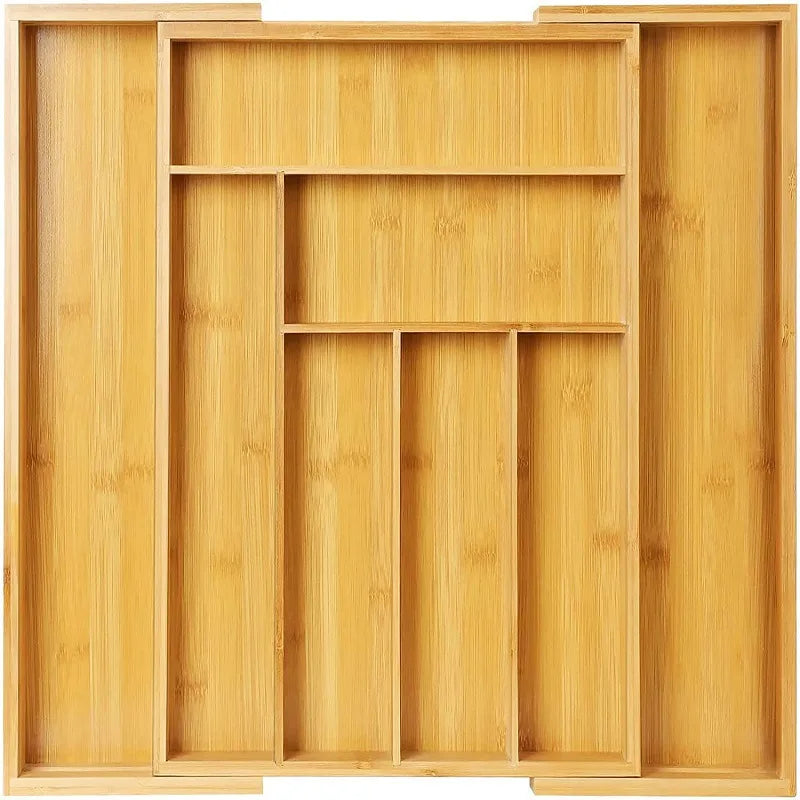 Adjustable Bamboo Cutlery Drawer Organiser – Smart & Stylish Storage