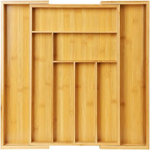 Adjustable Bamboo Cutlery Drawer Organiser – Smart & Stylish Storage