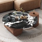 Modern Contemporary Luxury Marble Coffee Table – Minimalist Natural Stone with Solid Wood Frame