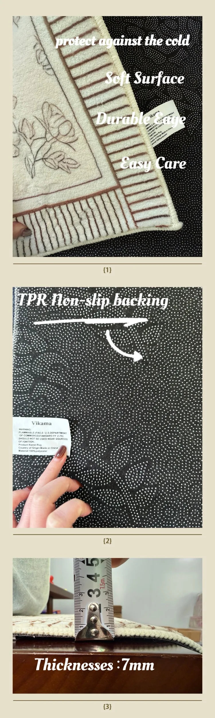 Vibrant Forest Green & Sand Dune Luxe Rug – Faux Cashmere, Soft Plush, Non-Slip & Machine Washable WHIMSICAL HOME OF CREATIONS