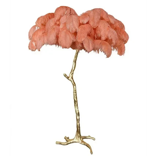 Modern Luxury Ostrich Feather Floor Lamp – Elegant Statement Piece