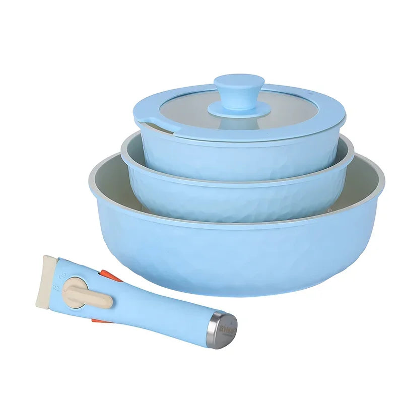 5-Piece Nonstick smooth Porcelain Coated Cookware Set WHIMSICAL HOME OF CREATIONS