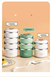 Large Capacity Thermal Insulated Lunch Box – Stackable Bento Container with Hidden Cutlery Microwave Safe