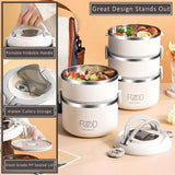 Large Capacity Thermal Insulated Lunch Box – Stackable Bento Container with Hidden Cutlery Microwave Safe