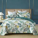 Luxury 500TC Pure Egyptian Cotton Boho Vintage Floral Reversible Bedcover Quilt Set – 3-Piece King & Queen Fit WHIMSICAL HOME OF CREATIONS