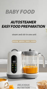 Multi-Functional Baby Food Maker – Steamer, Puree Blender & Milk Warmer with Temperature Display