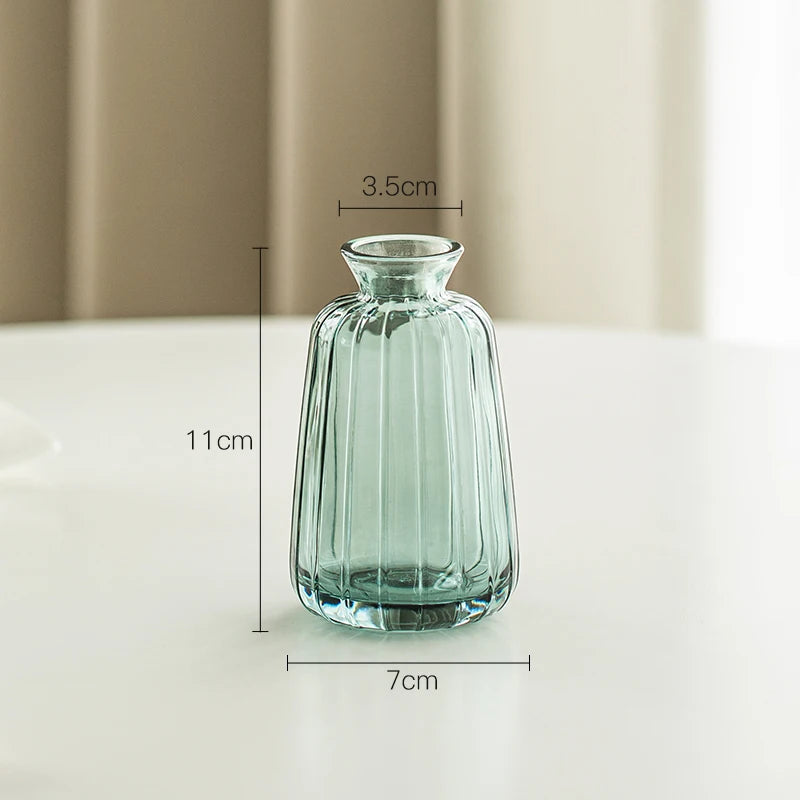 Modern Retro/ Vintage Mini Vases – Transparent & Colourful