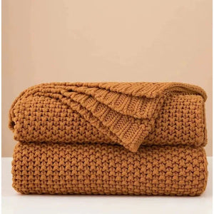 Scandinavian Knit Weave Throw – Modern Classic Comfort