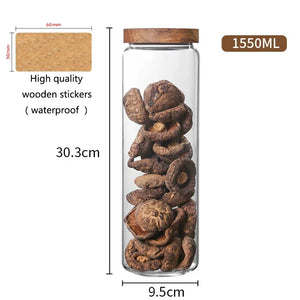 Modern Retro Glass Canister Set's with Airtight Wooden Lids