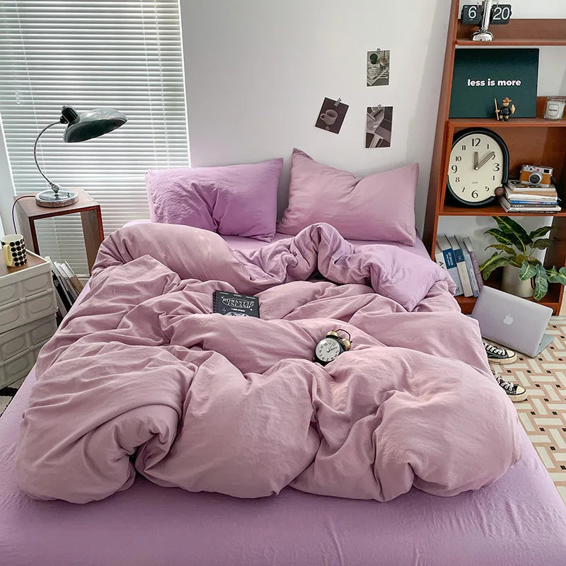 Luxury 100% Pure Linen-Cotton Twill Bed Sheet Set with Duvet Cover & Pillowcases – Soft, Durable, Breathable WHIMSICAL HOME OF CREATIONS