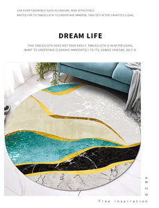 Simple Retro Nordic Round Luxury Rug – Bright Green Hues