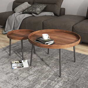 Wooden Modern Round Luxury Center Table Furniture with Mini End Table