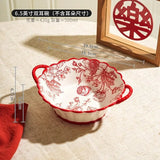 Timeless Elegance Red & White Flower Porcelain Dinnerware Set