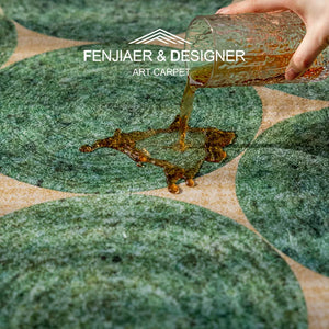 Vibrant Forest Green & Sand Dune Luxe Rug – Faux Cashmere