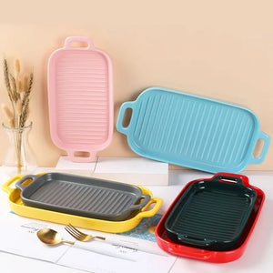 Nordic Rectangular Ceramic Baking Dish – Health-Conscious Elegance