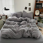 Luxury 100% Pure Linen-Cotton Twill Bed Sheet Set with Duvet Cover & Pillowcases – Soft, Durable, Breathable WHIMSICAL HOME OF CREATIONS