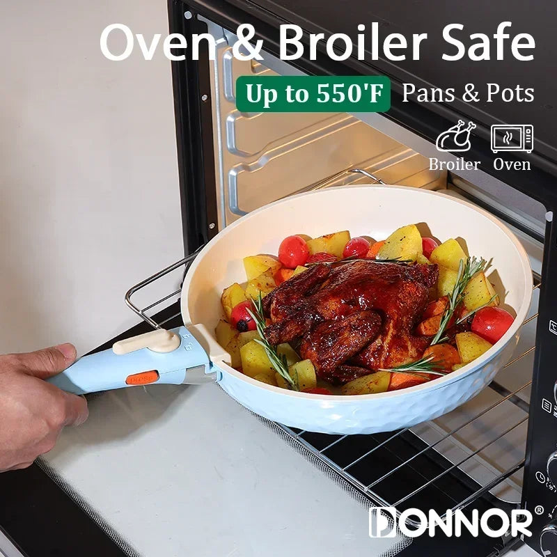 5-Piece Nonstick smooth Porcelain Coated Cookware Set WHIMSICAL HOME OF CREATIONS