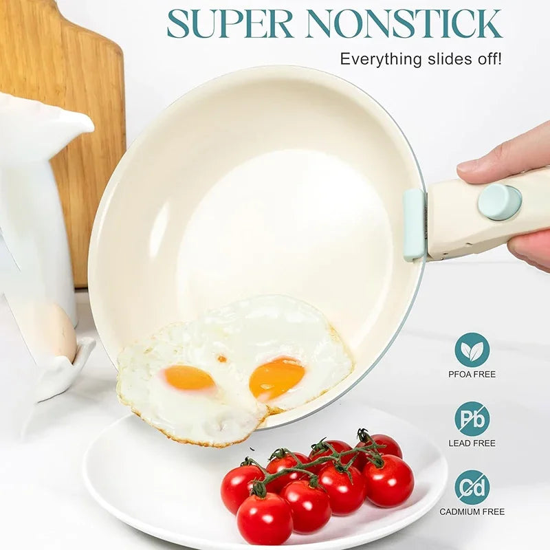 Elegant 3-Piece Non-Stick Cookware Set – Baby Blue & Sage Green