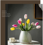 Luxury Frosted Glass Hydroponic Vase – Coffee & Frosted Elegance
