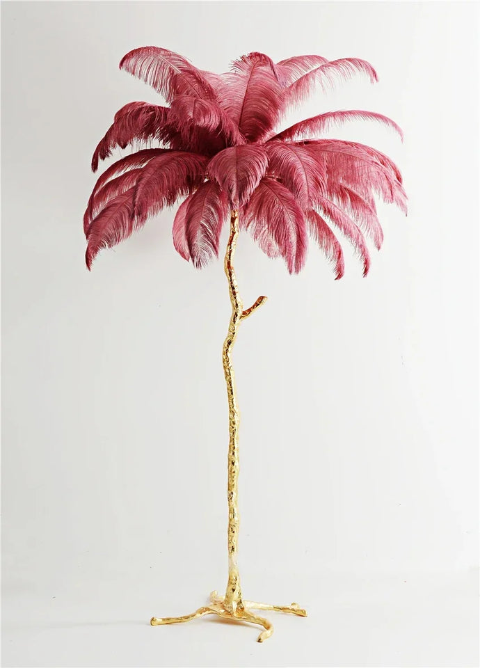 Modern Luxury Ostrich Feather Floor Lamp – Elegant Statement Piece