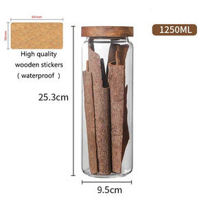 Modern Retro Glass Canister Set's with Airtight Wooden Lids