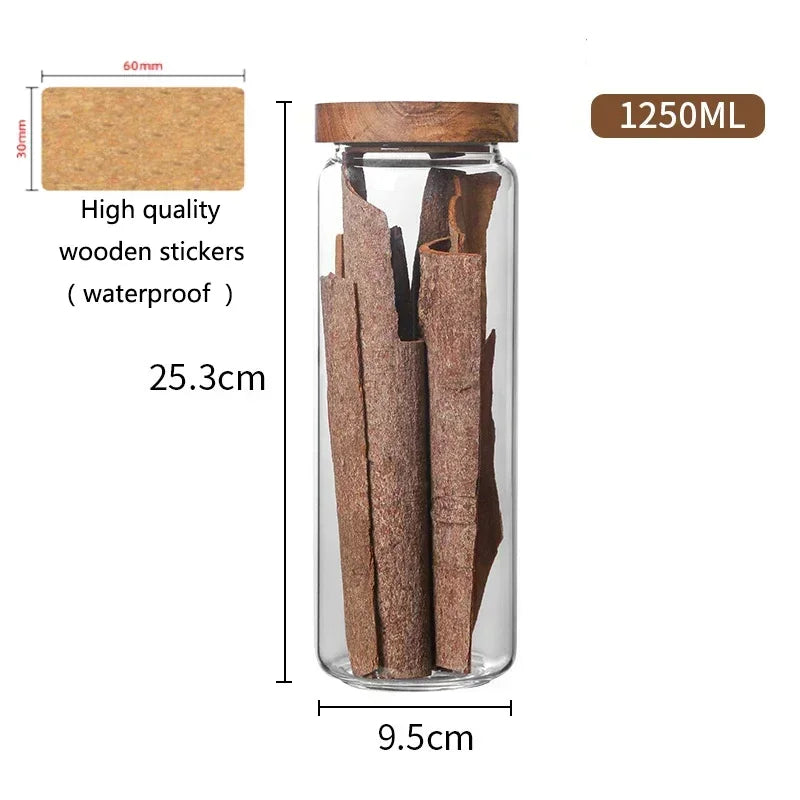 Modern Retro Glass Canister Set's with Airtight Wooden Lids