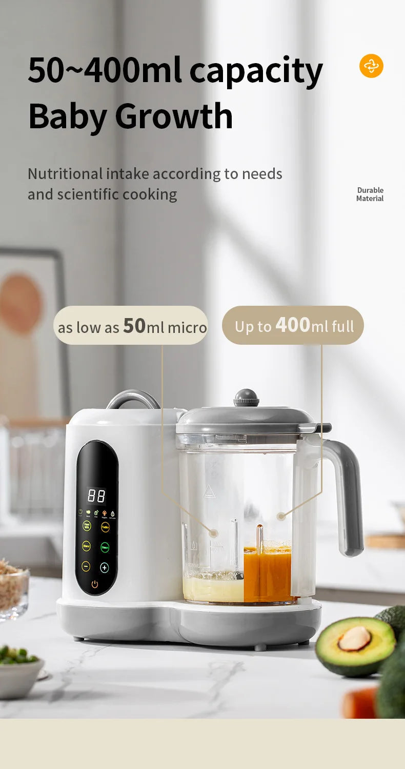 Multi-Functional Baby Food Maker – Steamer, Puree Blender & Milk Warmer with Temperature Display WHIMSICAL HOME OF CREATIONS