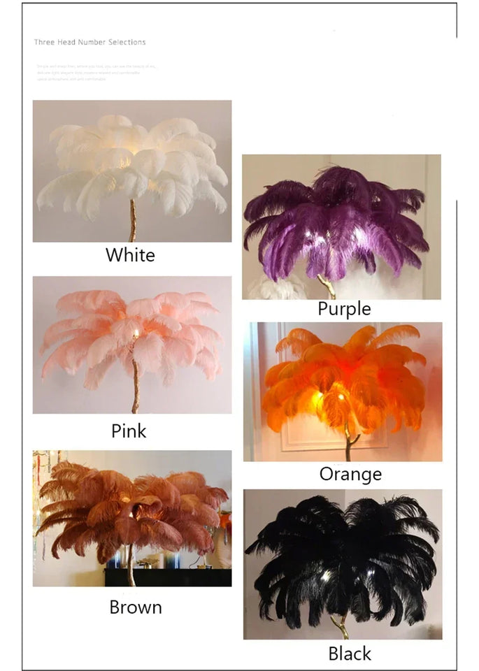 Modern Luxury Ostrich Feather Floor Lamp – Elegant Statement Piece