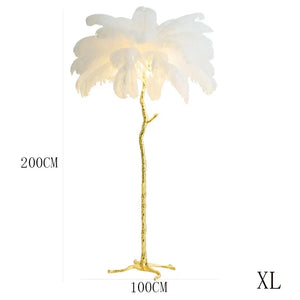 Modern Luxury Ostrich Feather Floor Lamp – Elegant Statement Piece